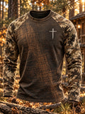 Men's Autumn/Winter "Jungle Faith" Camouflage Print Crew-Neck Top
