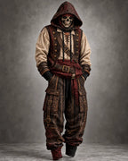 ⚔️ Gothic Medieval Pirate Captain Corsage & Leather Belt Tracksuit Set