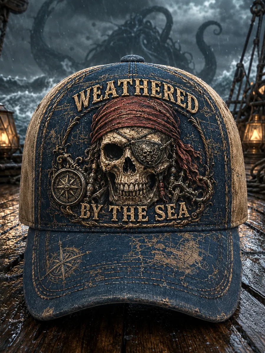 Retro “OLD SALT“ Captain Art Printed Baseball Cap