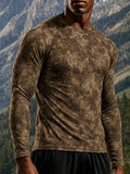 Men's Micro Desert Camouflage Print Lightweight Thermal Long Sleeve T-Shirt