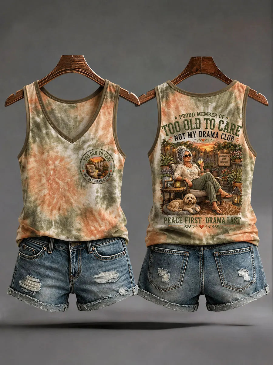Women's "Proud Member Of Too Old To Care Not My Drama Club Peace First Drama Last" Vests