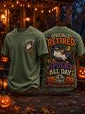 Men's Retirement Life Halloween Art Print Casual T-Shirt