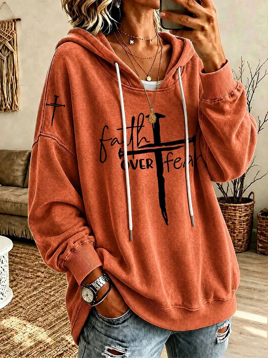 Women'S Faith-Print Hoodie