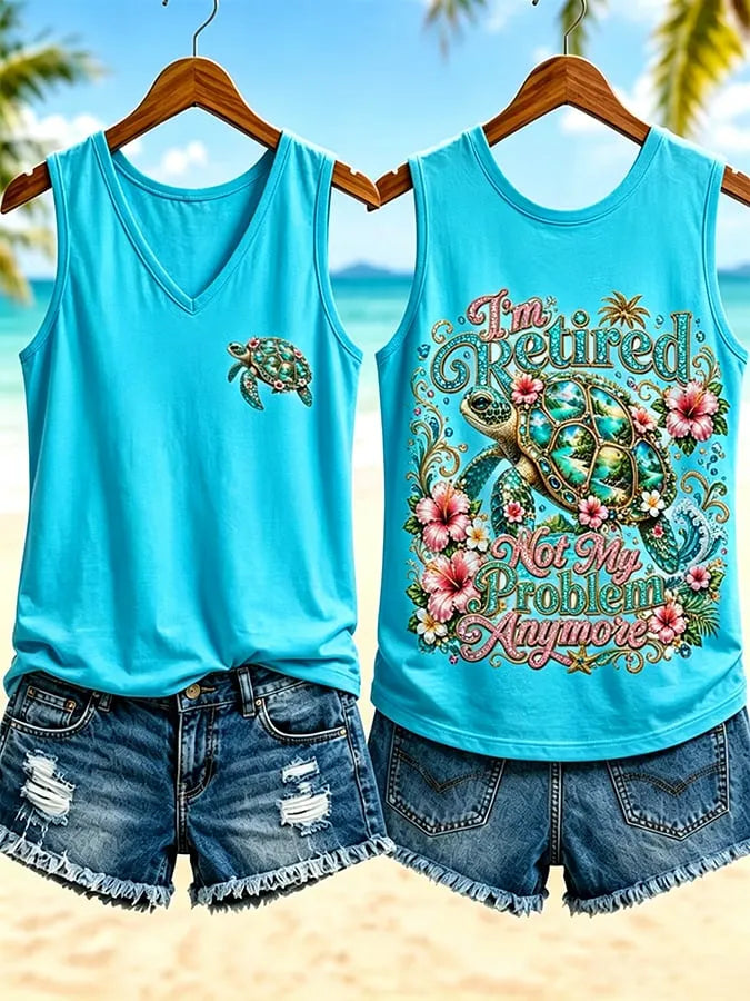 Women's  I'm Retired Not My Problem Anymore  Vacation-Style Casual Vests