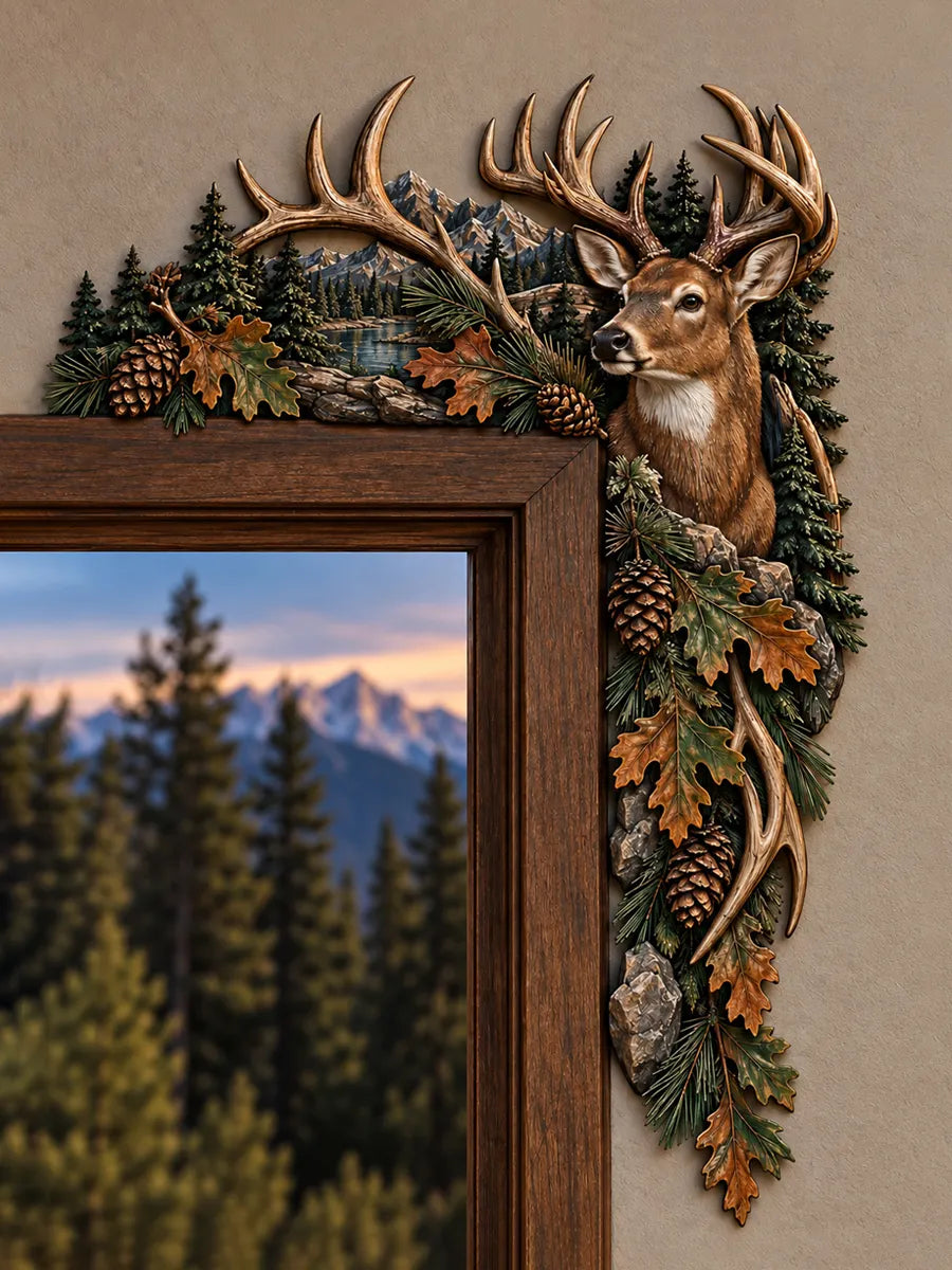 🦌 Majestic Buck Mountain Door Frame Topper