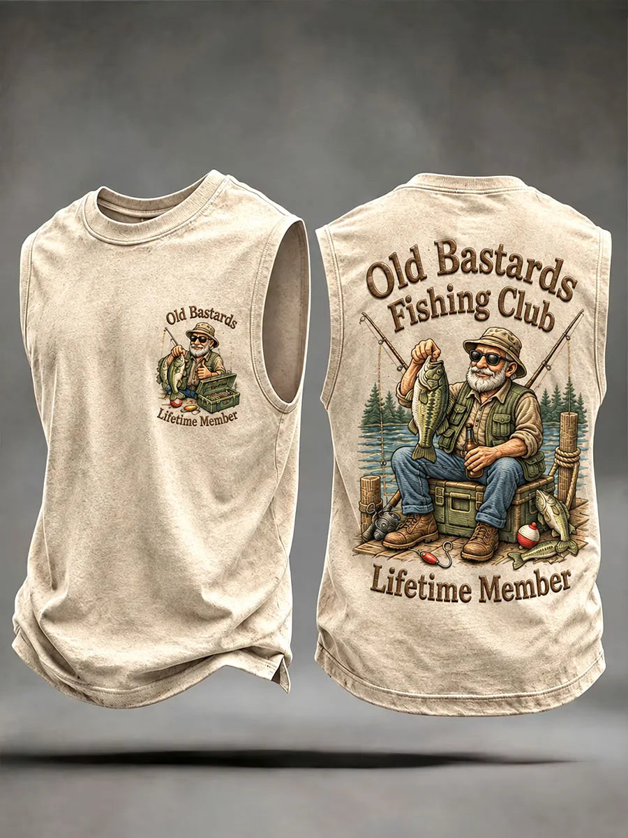 Men’s Old Bastards Fishing Club Vintage Sleeveless T-Shirt