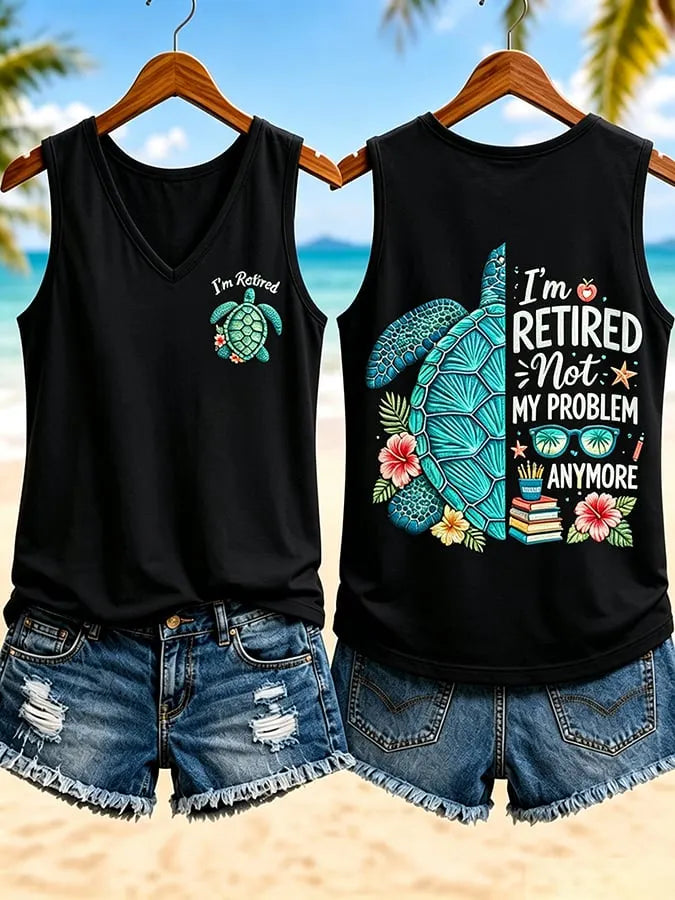 Women's  I'm Retired Not My Problem Anymore  Vacation-Style Casual Vests
