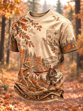 Men's Playful Deer & Skeleton Hunter Crewneck T-Shirt