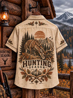 🌲 Hunting Season Grazing Buck Men's Casual Shirt