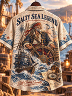 Salty Sea Legend Captain Nautical Graphic Shirt