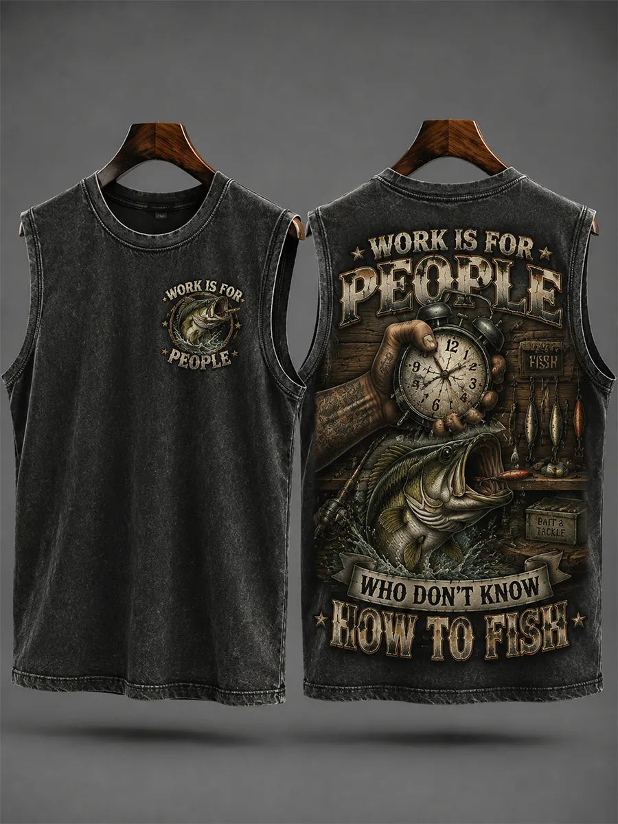 Men's Funny Old Bastards Fishing Club Lifetime Member Print Tank Top