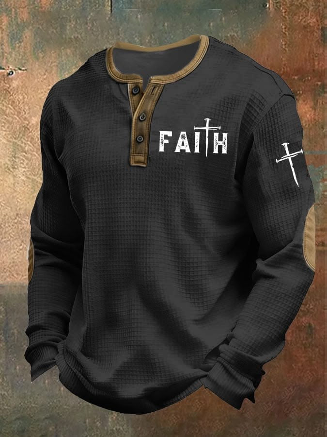 Men's Casual Faith Cross Hoodie