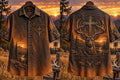 Retro Deer Hunting Culture Art Print Casual Shirt