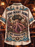 Men’s Vintage  "TOO MANY ARMS NOT ENOUGH RUM" Old Salt Printed Short Sleeve Shirt