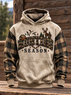 Retro Hunting Culture Print Casual Hoodie