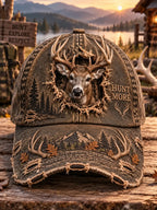 Retro Deer Hunting Print Casual Hat
