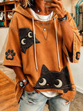 Ioana | Playful Cat-Print Oversized Hoodie
